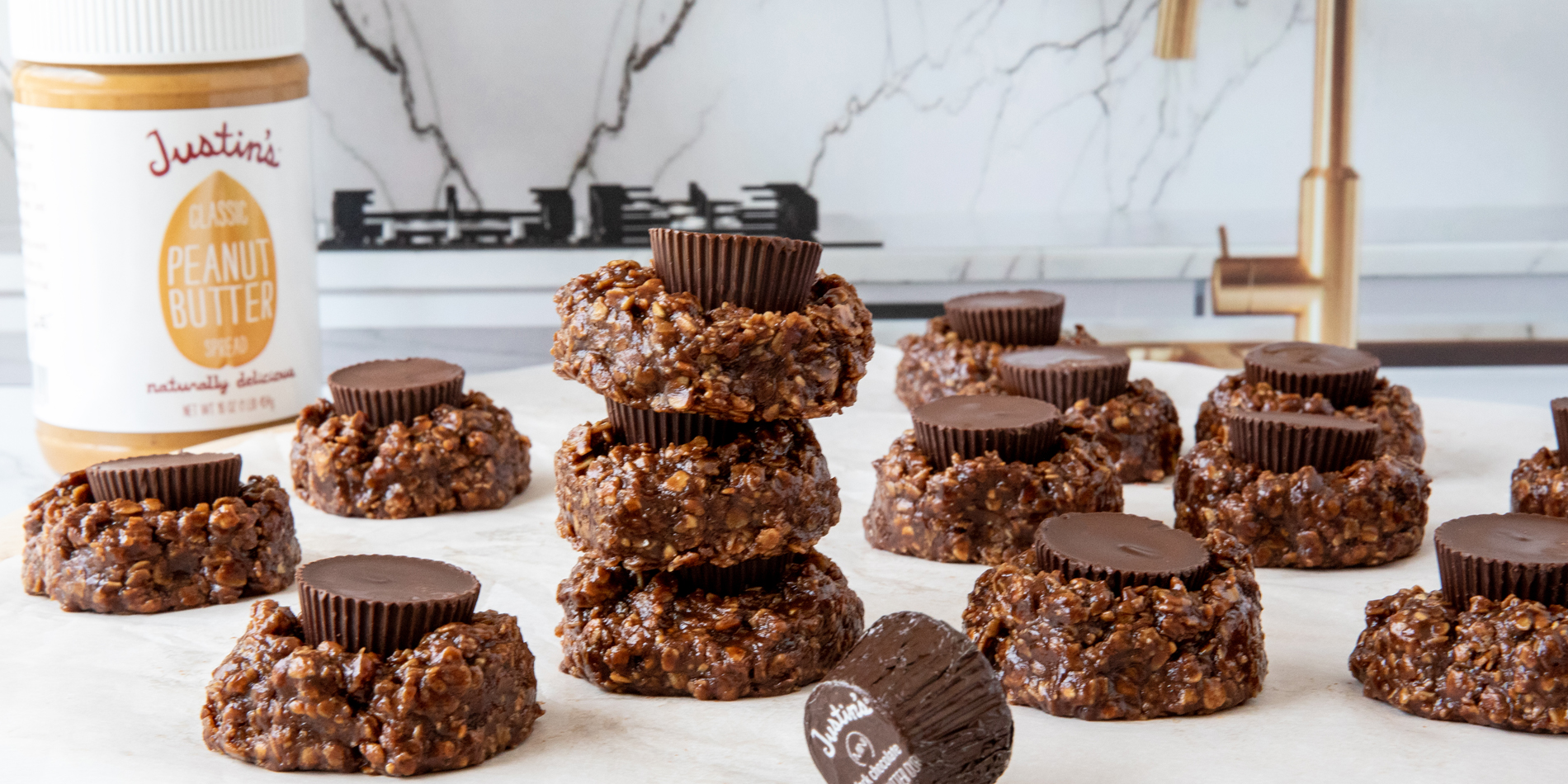 Justins no bake peanut butter chocolate oatmeal cookies